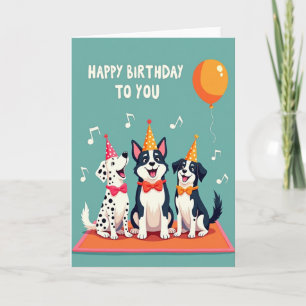 Teal Canine Party Card