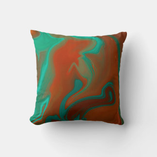 Teal Canyon – Turquoise Terracotta & Chocolate Cushion
