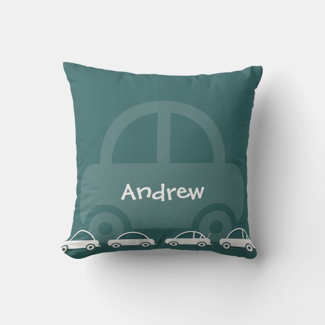 Teal Car Custom Cotton Pillows (Front)