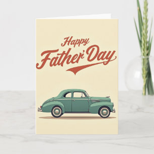 Teal Car Sweet Fathers Day Card
