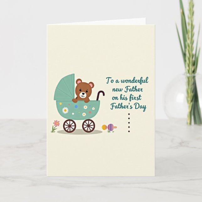 Teal Carriage Fathers Day Card (Front)