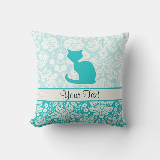 Teal Cat Cushion (Front)
