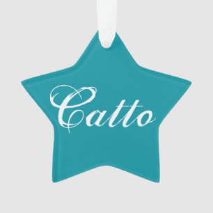 Teal "Catto" Star Ornament