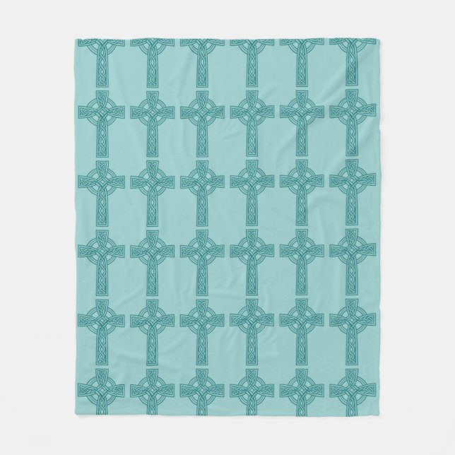 Teal Celtic Cross Blanket (Front)
