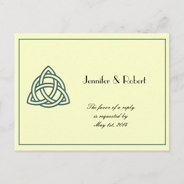 Teal Celtic Knot RSVP Postcard (Front)