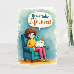 Teal Chair Birthday Wish Card
