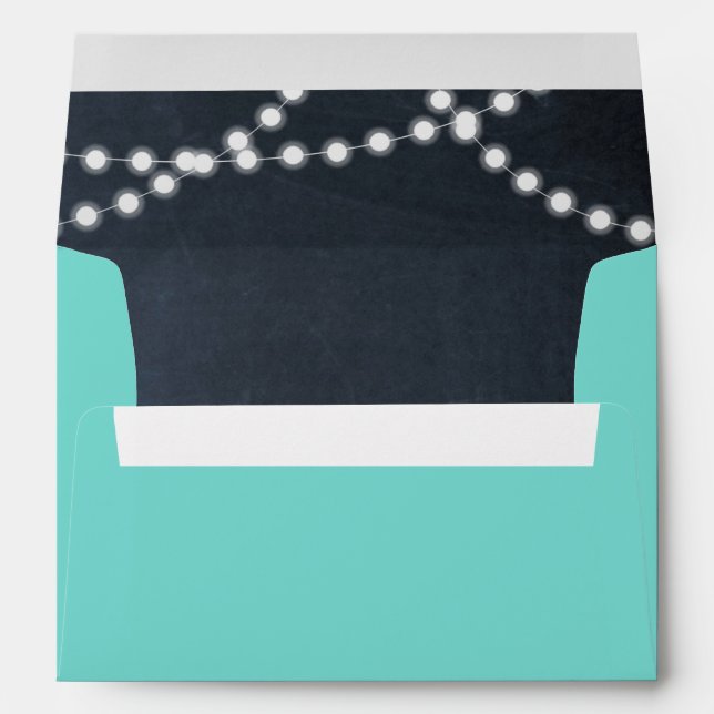 Teal Chalkboard Lights Personalised Envelopes (Back (Bottom))