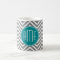 Teal Charcoal Chevrons Custom Monogram