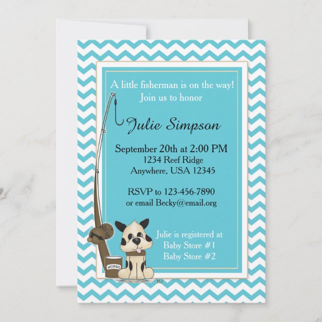 Teal Chevron Baby Shower Invitation (Front)