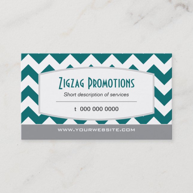 Teal Chevron Business Card (Front)