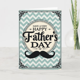 Teal Chevron Fathers Day Card