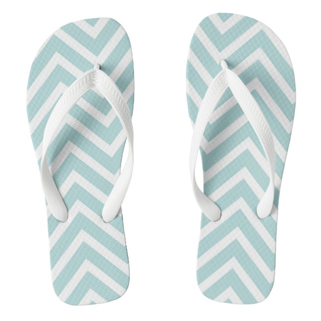 Teal Chevron Jandals (Footbed)