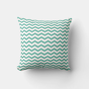 Teal Chevron Throw Pillow