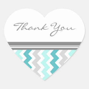 Teal Chevrons Thank You Wedding Envelope Seals