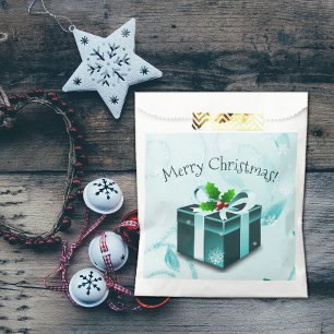 Teal Christmas Gift Favour Bags
