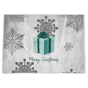 Teal Christmas Gift Holiday Gift Bag