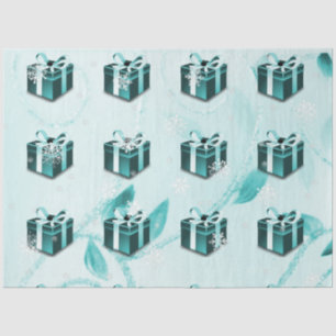 Teal Christmas Gift Tissue Paper
