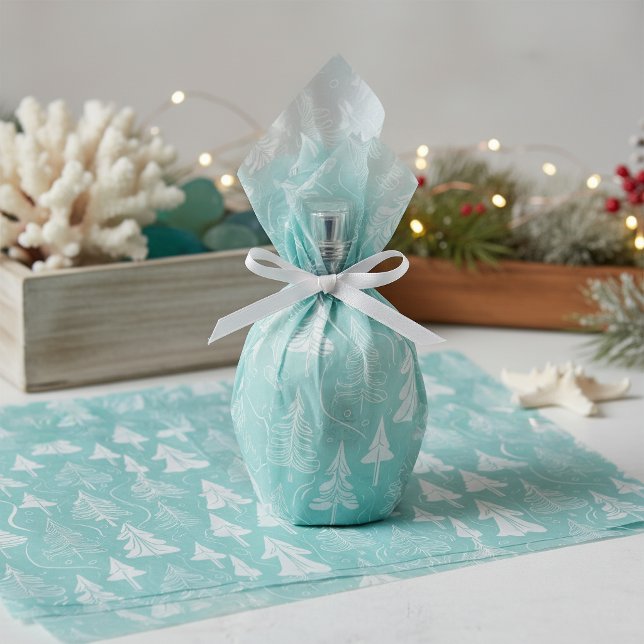 Teal Christmas Tree Pattern#6 ID1009 Tissue Paper (Creator Uploaded)