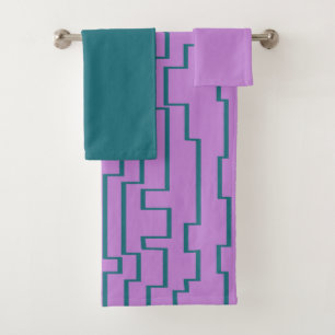 Teal Circuit Lines  Bath Towel Set