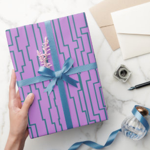 Teal Circuit Lines Wrapping Paper