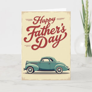 Teal Classic Auto Fathers Day Card
