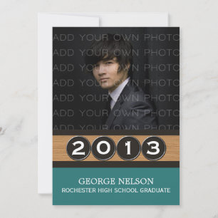 Teal Classy Keys Graduation Invitation