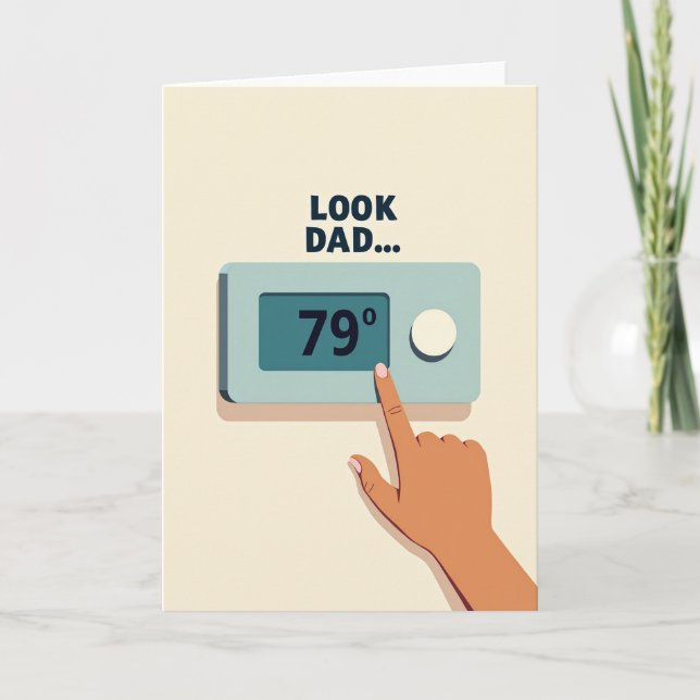 Teal Climate Control Dad Card (Front)