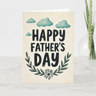 Teal Clouds Fathers Day Card