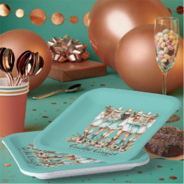 Teal Coastal Cowgirl Bridesmaids Square Plates