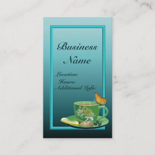 Teal Coffee Cup Business Card 2