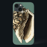 Teal Conch Shell iPhone 13 Case<br><div class="desc">In this beautiful, classic black and white conch shell, you can see the shading of a natural seashell very sharp and clear. You can image yourself at the beach hunting for shells or playing in the sand. Get this nautical styled teal conch shell art on your favourite products today!</div>