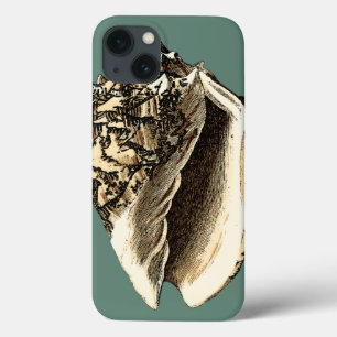 Teal Conch Shell iPhone 13 Case