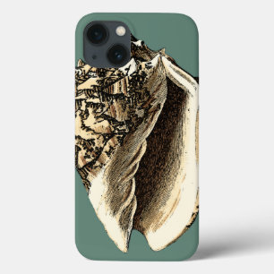 Teal Conch Shell iPhone 13 Case