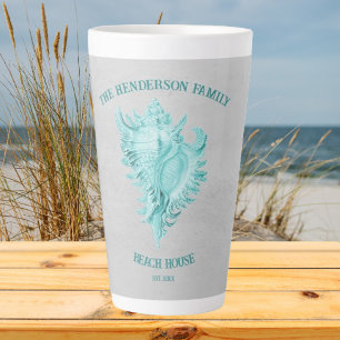 Teal Conch Shell Latte Mug