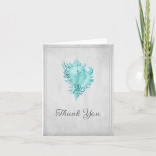 Teal Conch Shell Thank You Card