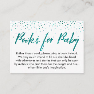Teal Confetti & Script Book Request Insert Cards