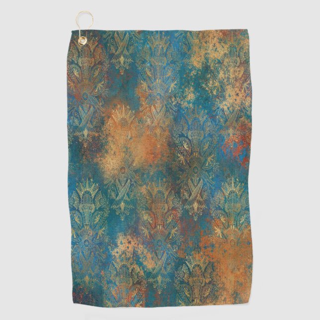 Teal Cooper Patina     Golf Towel (Front)