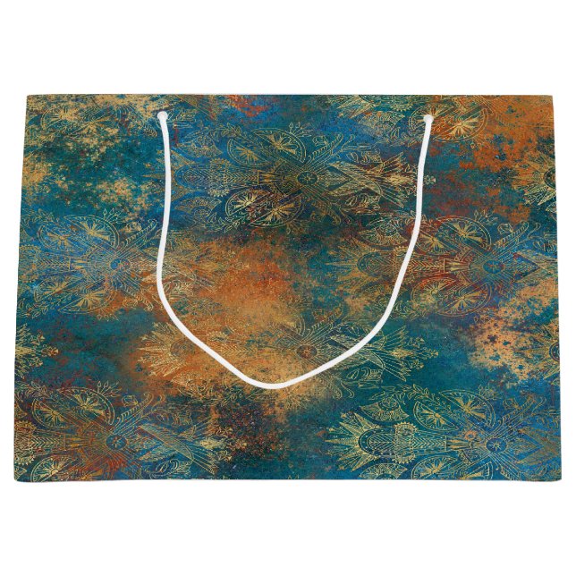 Teal Cooper Patina Large Gift Bag (Front)