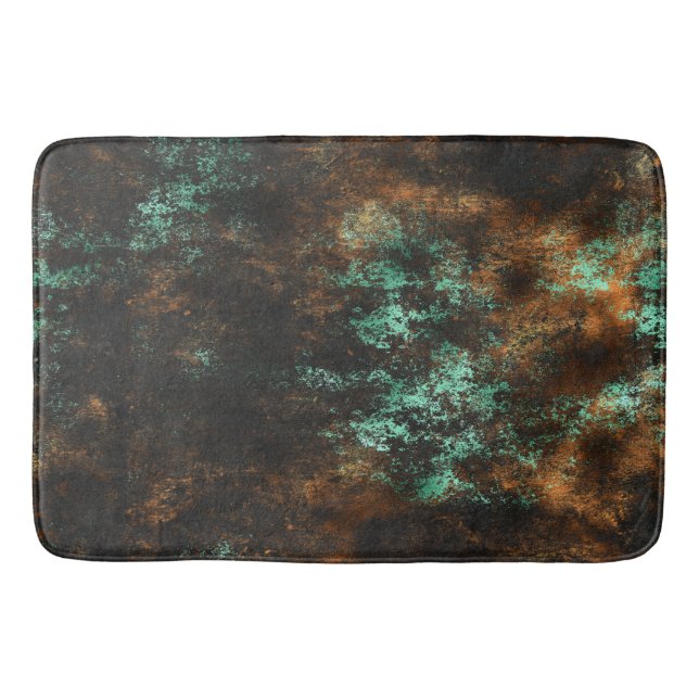 Teal Cooper Patina Metallic Bath Mat (Front)
