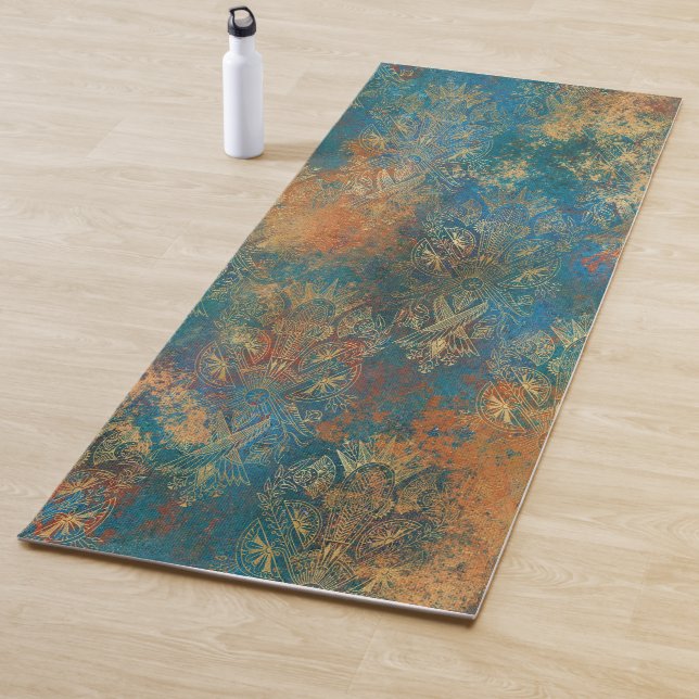 Teal Cooper Patina    Yoga Mat (In Situ)