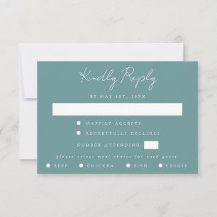 Teal Coordinate Wedding RSVP Card