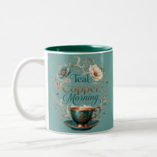 Teal Copper Morning Accent Mug