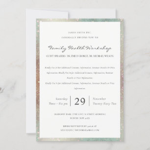 Teal Copper Shiny Glitter Workshop Event Invite