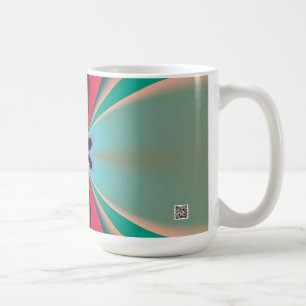 Teal Coral Mirror Symmetry Abstract Art Coffee Mug