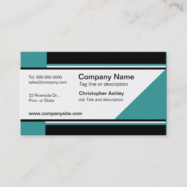Teal Corporate Business Card Templates (Front)