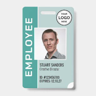Teal Corporate Logo Employee Photo Badge ID Badge