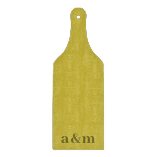 Teal Couple Initials Monogram Minimalist Cutting Board