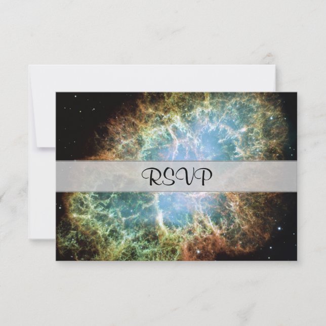 Teal Crab Nebula RSVP Card (Front)