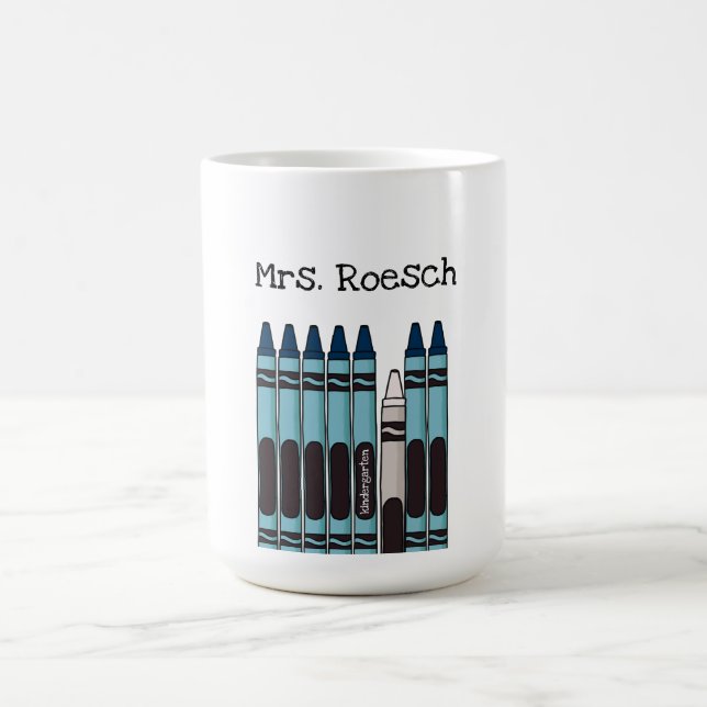 Teal Crayon Personalised Teacher Mug (Center)