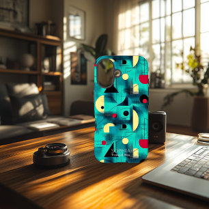 Teal & Cream Tranquil Geometric Art Phone Case